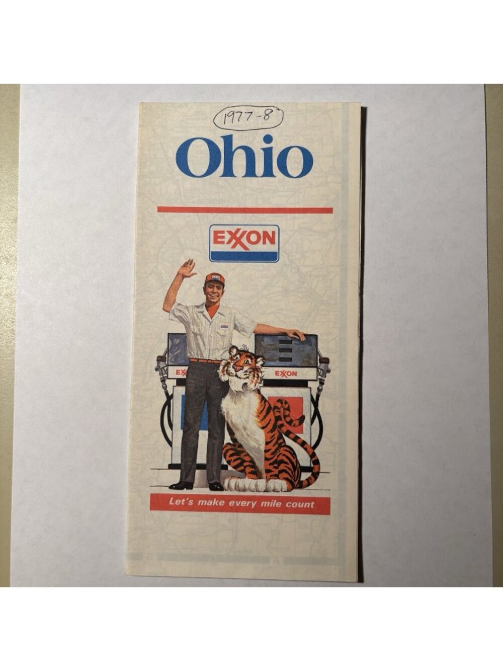 Vintage Exxon Oil Gas Ohio Region State US Tour Travel Road Map 1977-78